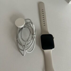 Smart Wearable Watch with Cream Band
